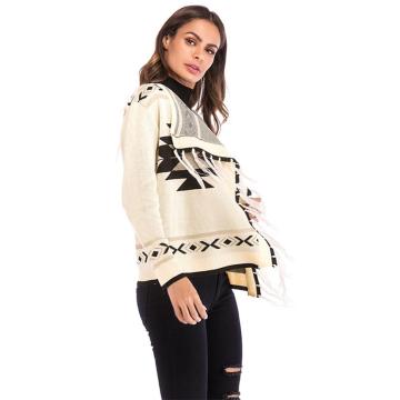 Geometric Fringe Knitted Sweater