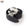 Custom design black skull round head buckle