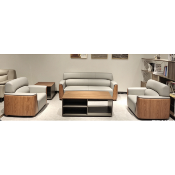 Conjunto de sofá de escritório em couro PU 3+1+1
