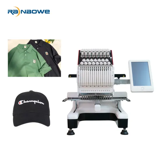 Software for Single Head 15 Needles China Flat Cap T-shirt Hat Computerized Embroidery Machines