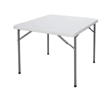 3FT 86cm White Square Table: Plastic Outdoor Banquet Folding Tables and Chairs for Garden Use