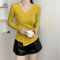 Pull en tricot pour femmes dessus de couleurs solides