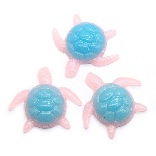 100Pcs Cartoon Cute Turtle Flat Back Resin Cabochons for Kids Hair Bows Scrapbooking Diy Embellishments Decoration Crafts