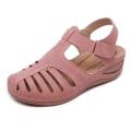 Women PU High Heel Roman Sandals Comfy Summer