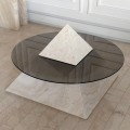 Rounded Clear Glass Center Coffee Tables
