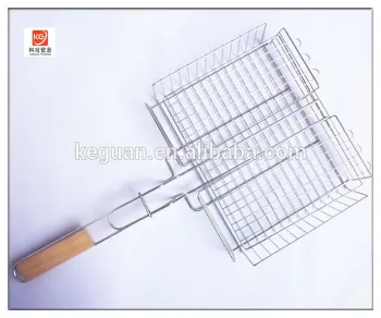 B-024 popular long wooden handle bulky stainless steel bbq tool