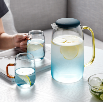 Glass Pitcher with Lid: Hot/Cold Water Carafe, Juice Jar, and Iced Tea Pitcher
