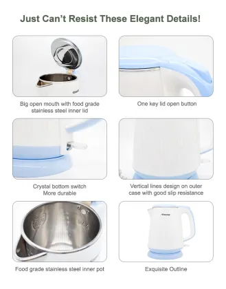 Custom Guangdong KitchenAid Stainless Steel Electric Kettle with 1.8 Liter Capacity