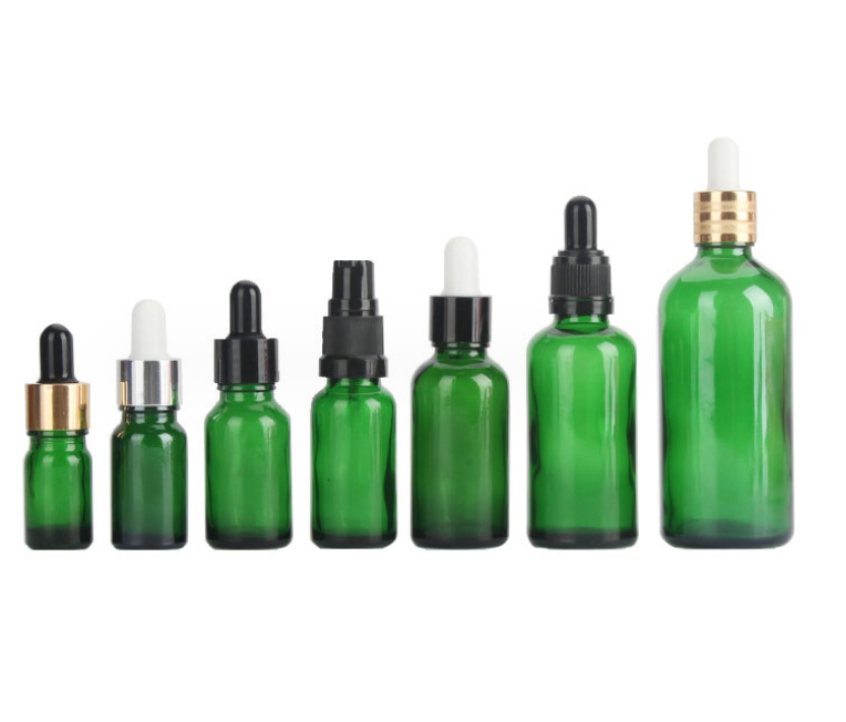 Green Euro Dropper Bottles