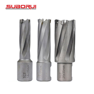 SUBORUI Weldon Shank TCT Broca Annular Broach Hole Cutter Carbide Core Drill Bits for Magnetic Base Drills