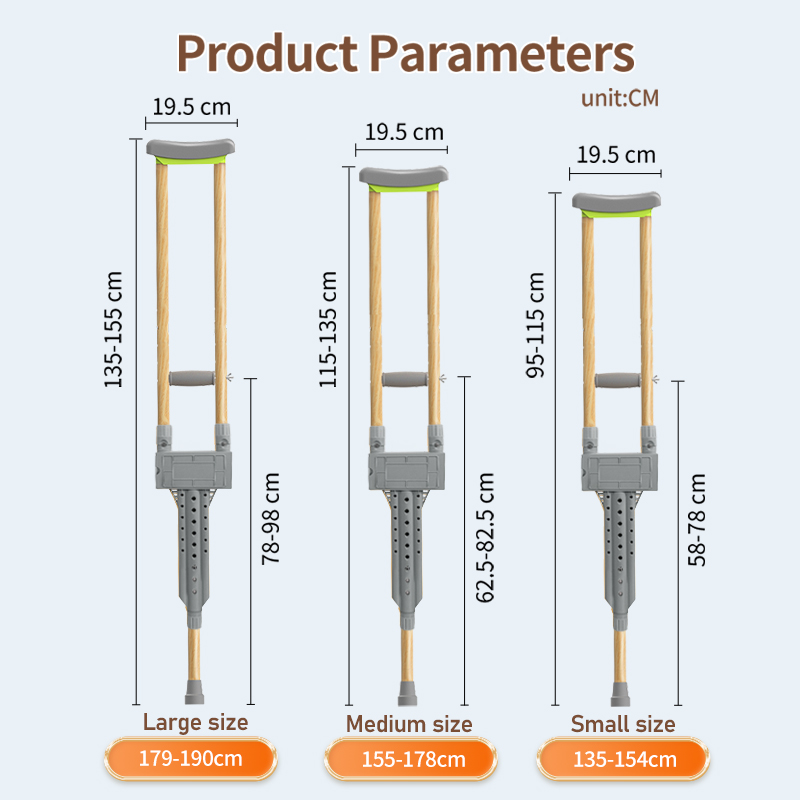 Young People's Medical Crutches Non-Slip Double Canes for Elderly Lightweight for Ankle Injuries and Fractures6