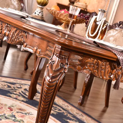 Foshan wood furniture solid wood dining room table sets for home use