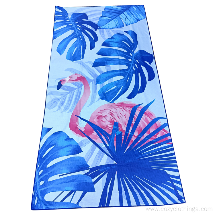 Custom printed microfiber waffle weave beach towel