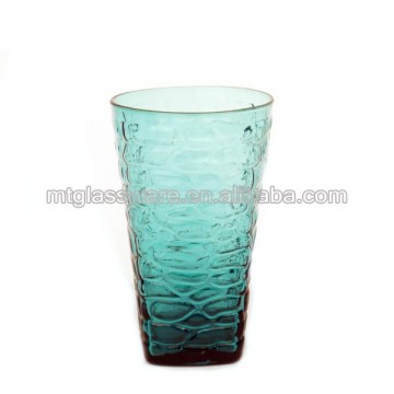2016 color embossed glass tea and water cup