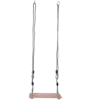 Height Adjustable Wooden Swing Seat for Kids and Adults in Tree Garden