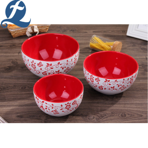 Wholesale tableware home round fruit salad bowl ceramic