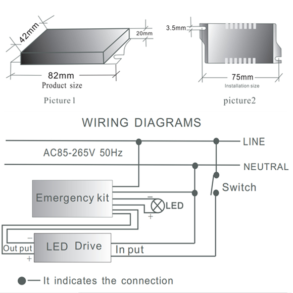 Emergency LED driver diagram