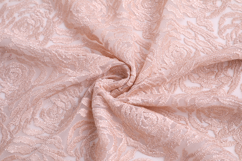 Newest Rose Flower Embroidery Fabric 
