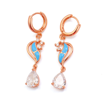 Xuping Rose Gold Color Rain Zircon Earring (21253)