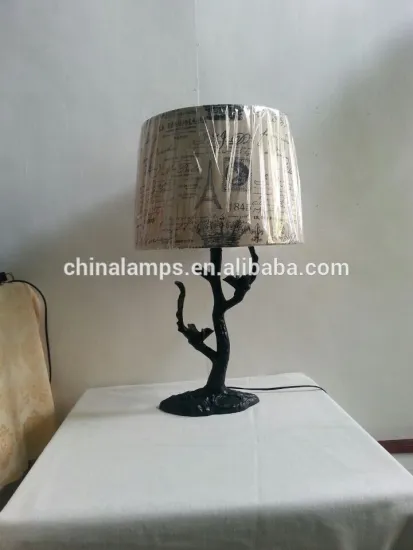 New design best selling in Australia light switch cordless light polyresin table lamps with printing lampshade for house