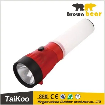 0.5w+1red LED multifunctional plastic outdoor lighting falshlight &camping lantern