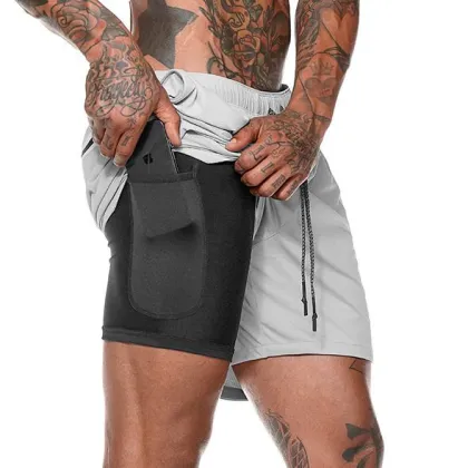 Custom Mesh Shorts 2-in-1 Gym Shorts for Men OEM ODM Camouflage Shorts