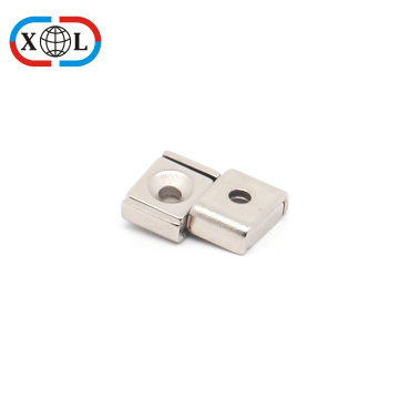 Rectangular Neodymium Pot Magnet with Countersunk Hole