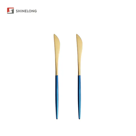 Kitchen Stainless Steel Blue And Golden Main Dinner Knife