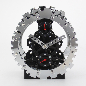Sliver Alarm Gear Clock