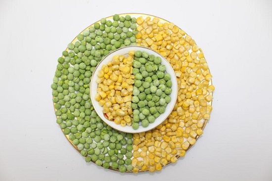 Calories in frozen corn and peas