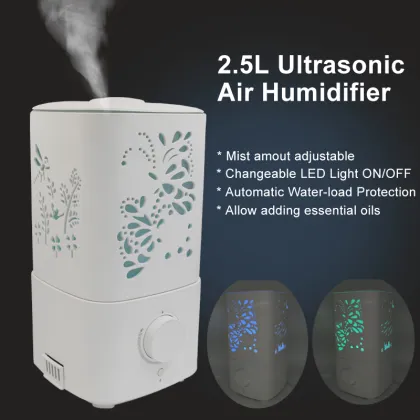 Mini Ultrasonic Air Humidifier with 2.5L Water Tank