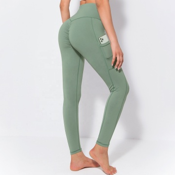 High Waisted Yoga Pants with Side Pockets for Workout and Fitness