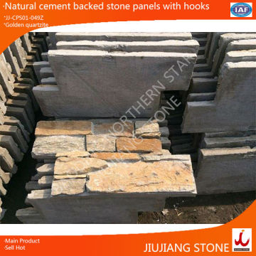 natural golden quartzite stone exterior wall cladding