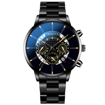 Jam Tangan Lelaki Fesyen Geneva 2021 Jenama Terbaik Jam Tangan Kuarza Mewah Lelaki Tarikh Kasual Keluli Emas Relogio Masculino montre homme