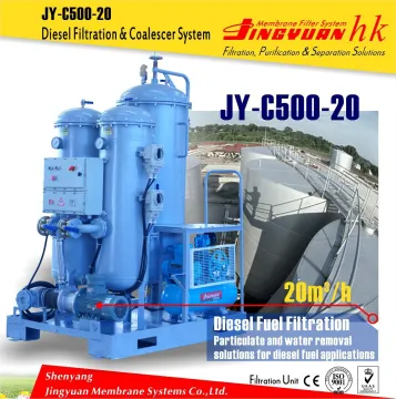 JY-C500-20 High interception rate emulsified diesel oil purifier filter for military industry with polymer membrane filtration
