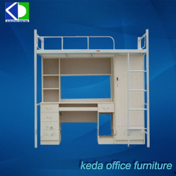 Manufcture metal double bunk bed cheap metal l shaped frame bed