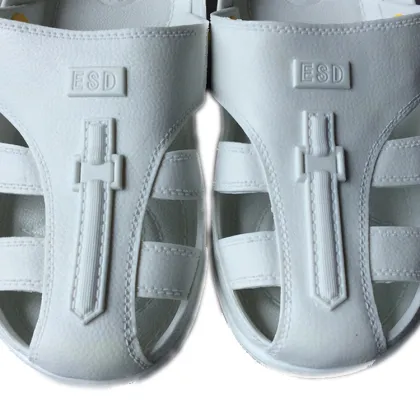 High Quality Lightweight Cleanroom ESD Shoes Antistatic White ESD SPU Slipper