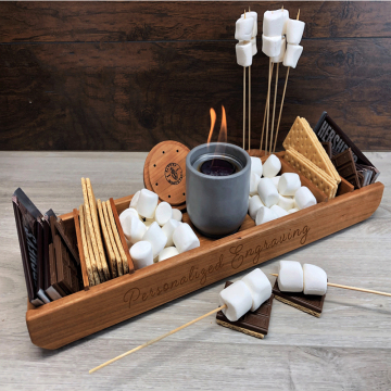 Indoor & Outdoor Use Portable Concrete Table Top Firepit Mini Personal Fireplace Ethanol Fire Pit with Wood Panel