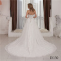 Customize Luxury Lace Embroidery 100cm Long Plus size luxurious wedding dress
