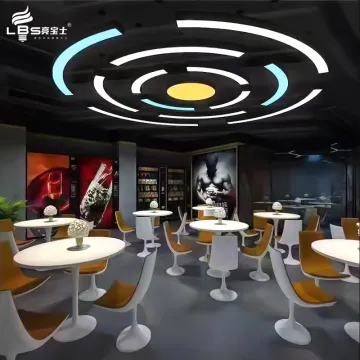New LED Gym and Office Ceiling Lights: Bold Black and White Triangle Design