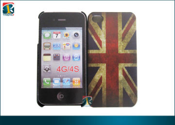 Flag Full Printing Hardshell Case With Anti-scratch Rubber Coating For Iphone 4 Protective Cases