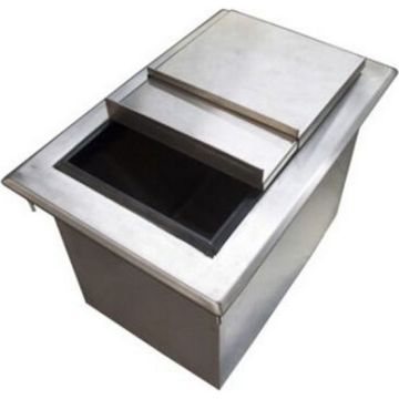 Stainless Steel Drop In Ice Bin for Bar with Sliding Lid