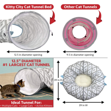 大型猫のトンネルベッド