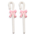 100 stks / partij Kawaii Pastel Kleur Hars Candy Cane Charms Leuke Strik Candy Cane Lollipop Ornament Sieraden Maken DIY