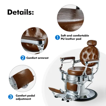 Elegant Durable Classic Barber Chairs | Vintage Luxury Salon Equipment | Wholesale Men's Barber Chairs