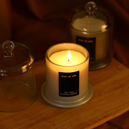 Scented apothecary candle jar with glass dome