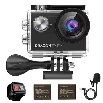 AKASO DragonTouch 4K EIS Action Camera 16MP Vision 4 Support External Mic Underwater Camera Remote Control WiFi Sports Camera