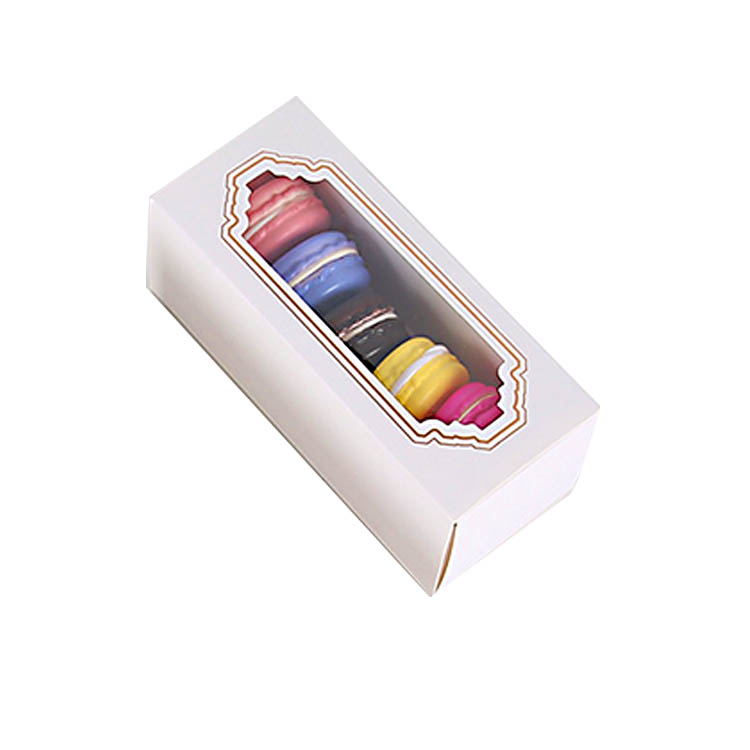 Dessert Macaron Carboard Drawer Packaging Box with Window