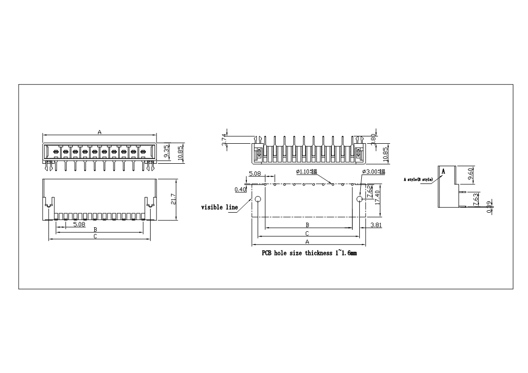 AW5081R-XP 5.08mm dynamic 90° wafer connector