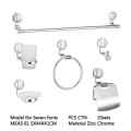 Bathroom Accessories Zinc Chrome Wall Mounted Six Pieces